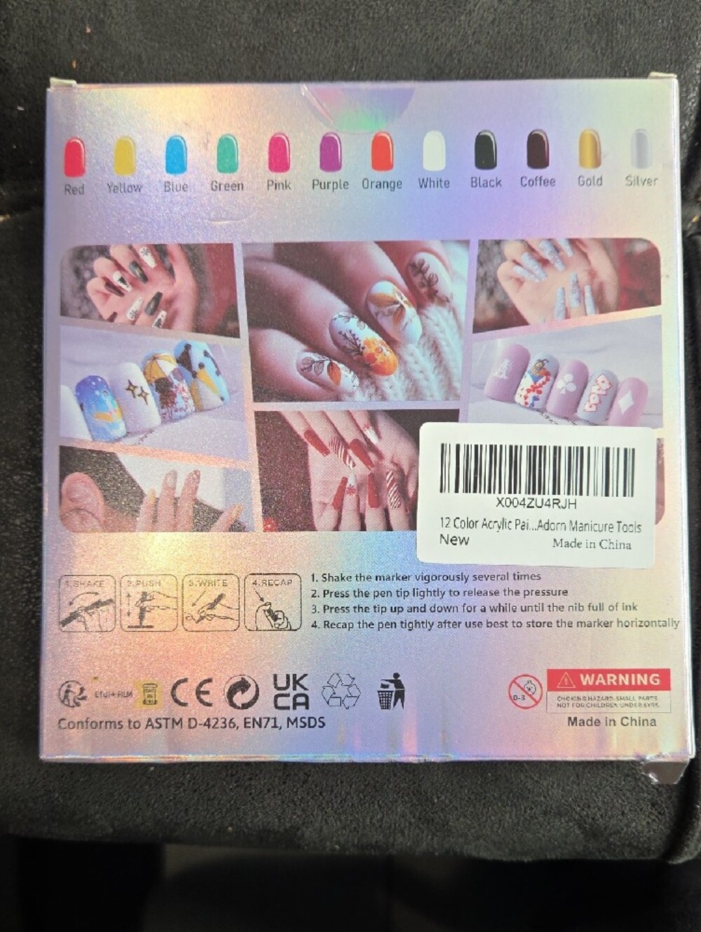 12-Pack Colorful Nail Art Marker Pens - Multicolor Set - Picture 8 of 8